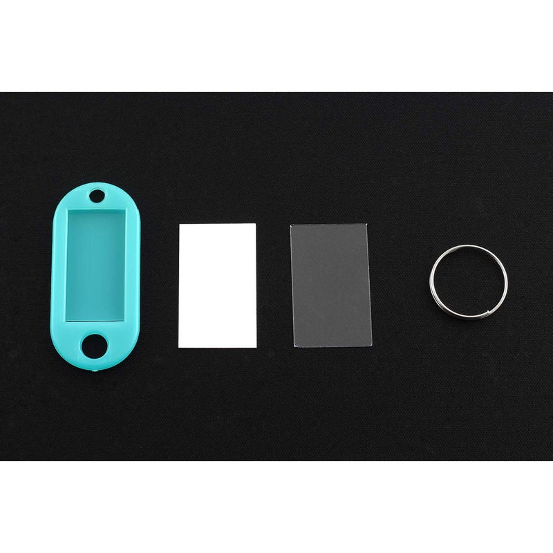 Lind Kitchen 40pcs Lake Blue Key Ring Label Tags Plastic Keys Holder and Identifier Name Number Address Information Label Card for Keys ID 5x2.2cm - Image 4
